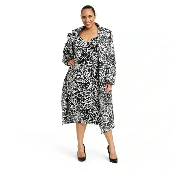 NWT Sergio Hudson Animal Print Dress 1X - Picture 4 of 6